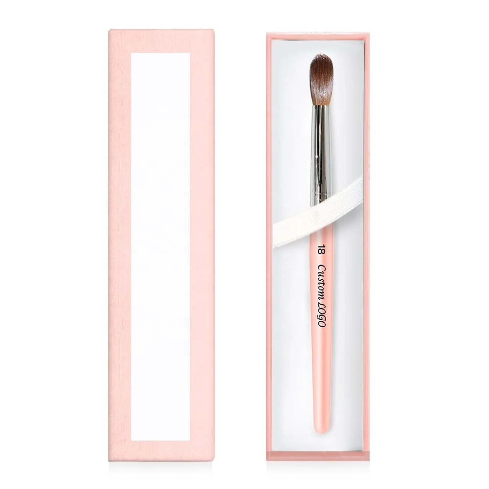 

China Manufacturer Pink Wood Supplies oem Custom logo Round Acrylic Nail Brush #8 #14 #16 100 % kolinsky with Nail Pen Box, Pink nail brush or custom color