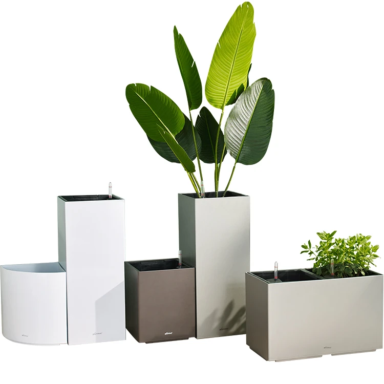 

Home garden modular planter boxes self-watering plastic auto watering plant flower tree pot for office living room floor (GL1)