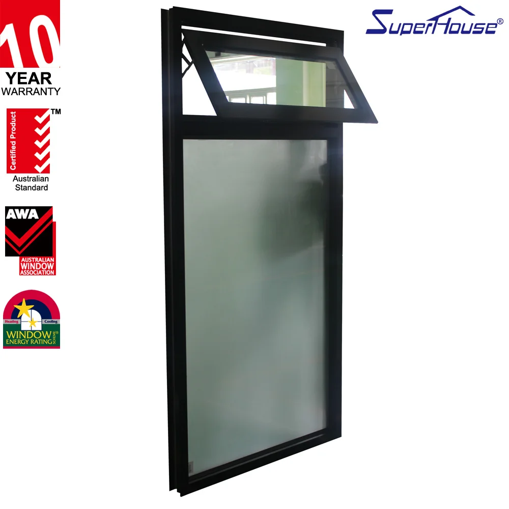 Thermal break aluminum awning window commercial system black awning window