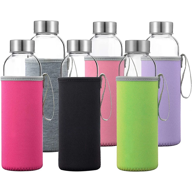 

MIKENDA High Quality Transparent Glass Tea Cup Glass Water Bottle With Tea Strainer