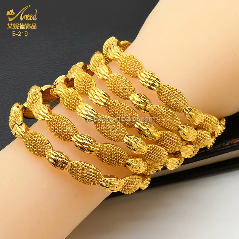 

Cheap Indian Bangles Wholesale Fashion Design Indian Dubai African Hawaiian 18K 24K Gold Plated Filled Bangle Bracelets