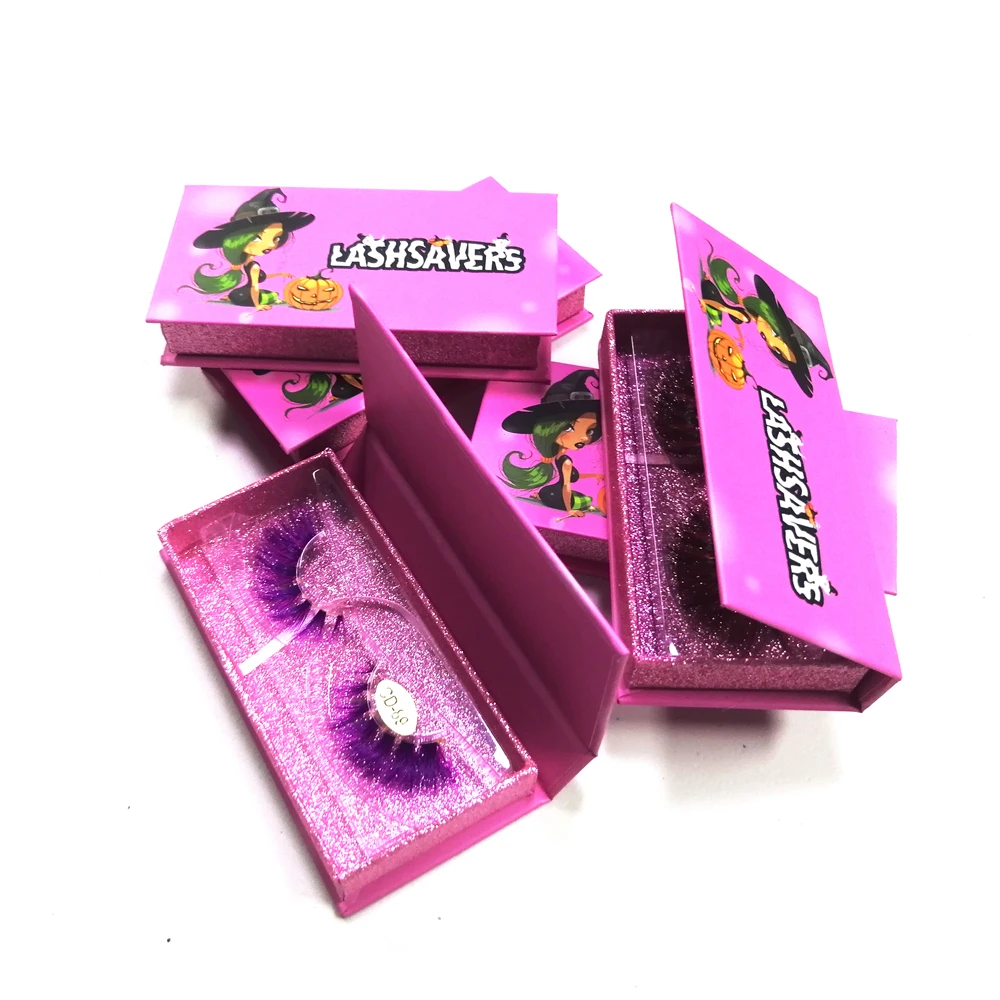 

Manufacturing Colored False Mink Party Eyelash 3D Colorful Faux Mink Eyelash Christmas Halloween Lashes