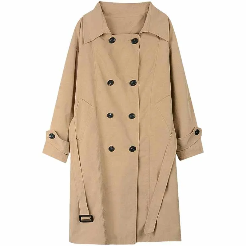 

Loose Spring And Autumn Black Gentle Windbreaker British Style Women's Jackets Coats