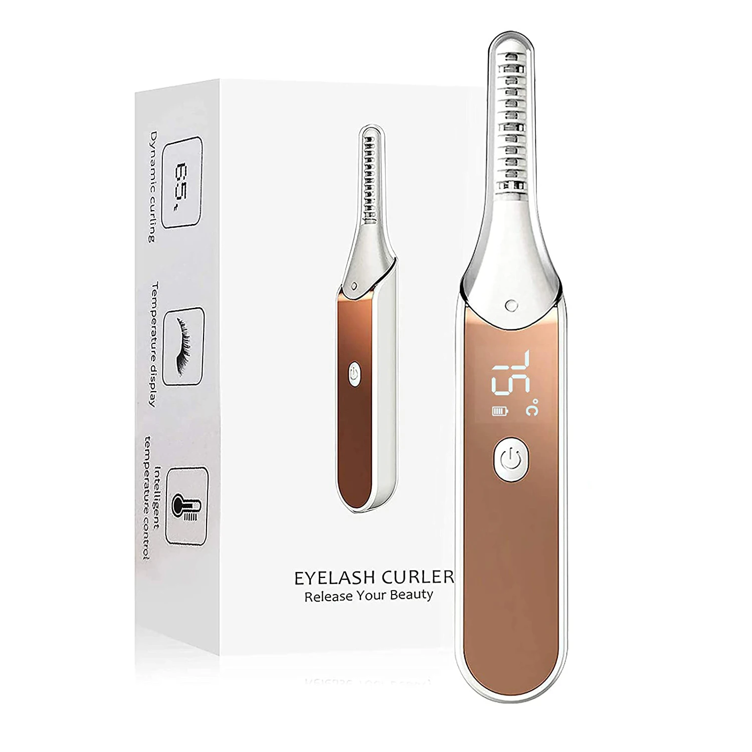 

JOSUNN In Stock New Styles Portable Easy to Use Do Not Harm Skin Curler Rose Gold Fashion Eyelash Applicator, White