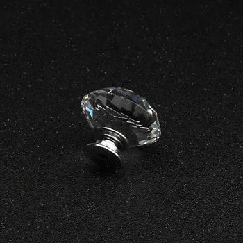 Black Door Cabinet Knob Diamond Shape Crystal Glass Cupboard