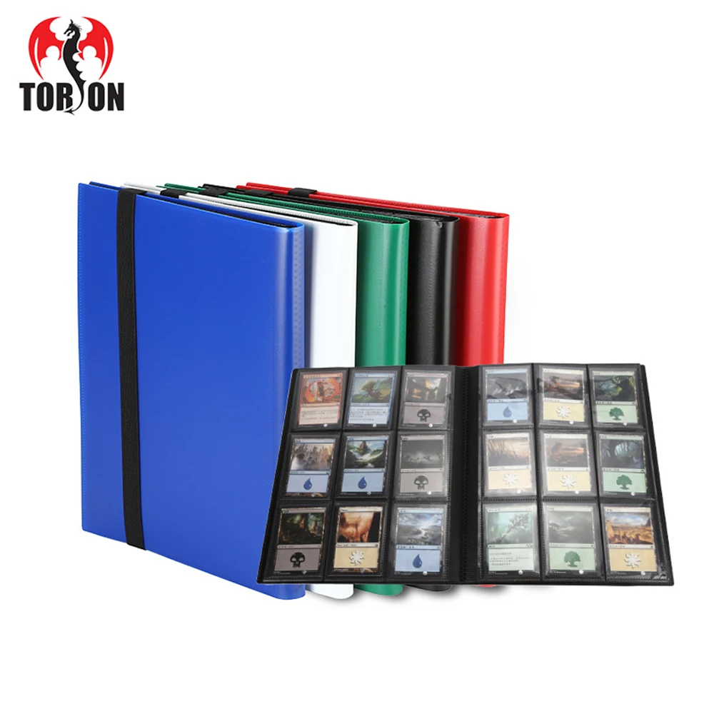 

TORSON 9 pocket grids 540+ Ring PP plastic Mtg Tcg Card Binder Trading Graded Leatherleather Binders Card Sleeve Binder