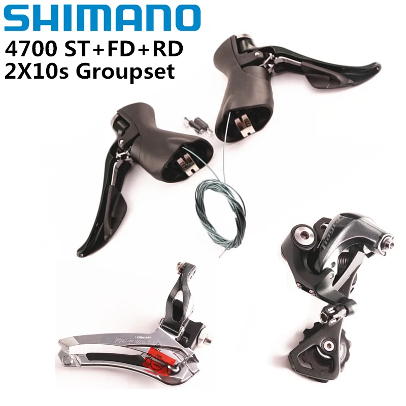 

Shimano Tiagra 4700 2x10 Speed Road Bike Bicycle Mini Groupset Kit 4700 Front Derailleur +GS SS Rear Derailleur + ST Shifter