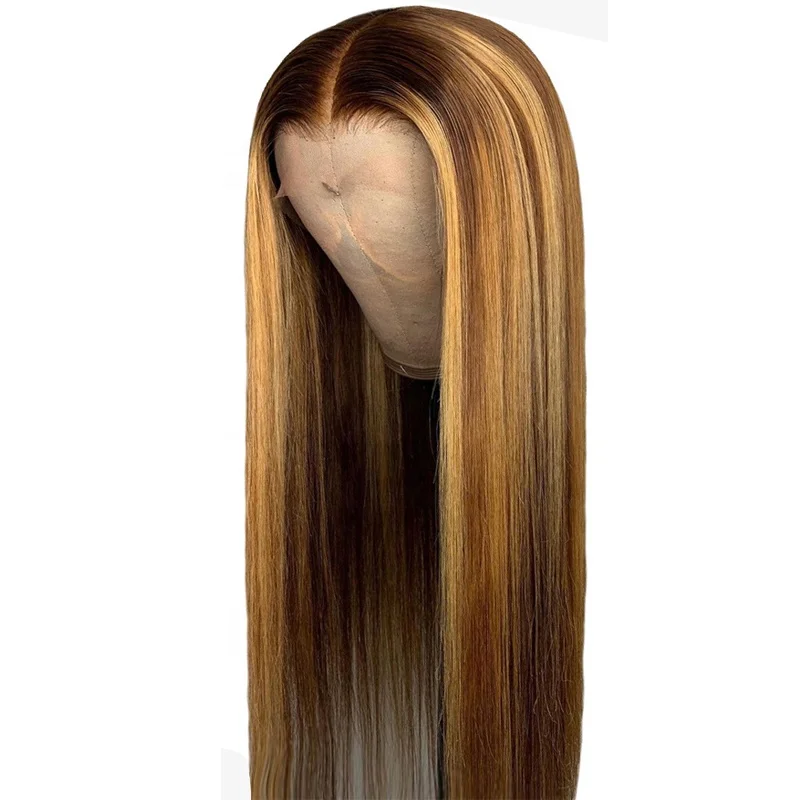 

Cowinner 25Inch Straight Hair for Woman Heat Resistant Fiber Hair Brown Colored Synthetic Wig with Wig Cap