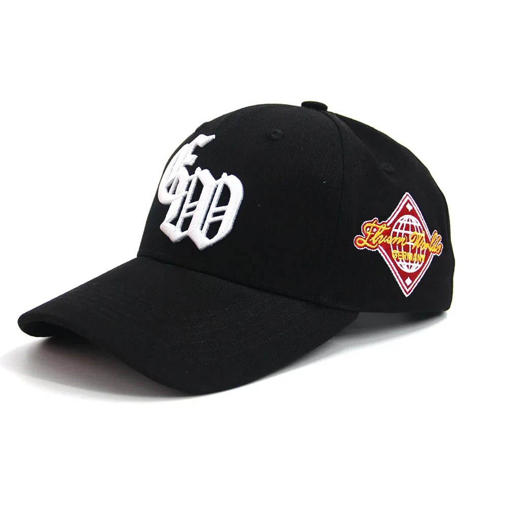 

3D Embroidered Letters 6-Panel Mid Profile Baseball Cap Customized Side Patch Back Snapback Embroidery Cotton Baseball