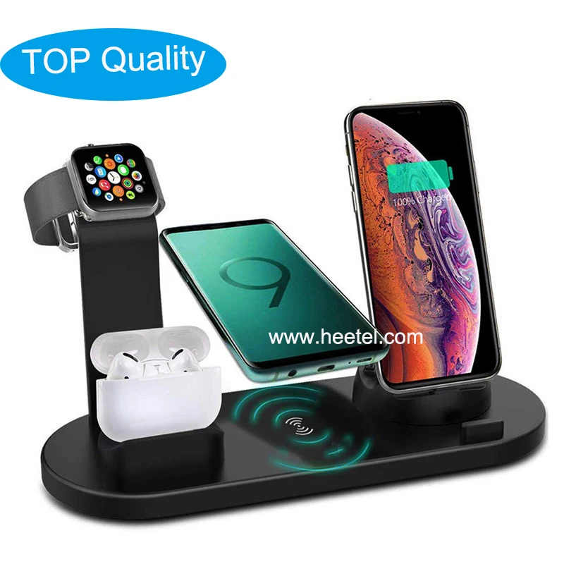 

2021 Newly Holder Phone Popular Multifunctional 6 in1 4 in 1 Wireless Charger Fast Charging Dock Stand Desktop Charging Station