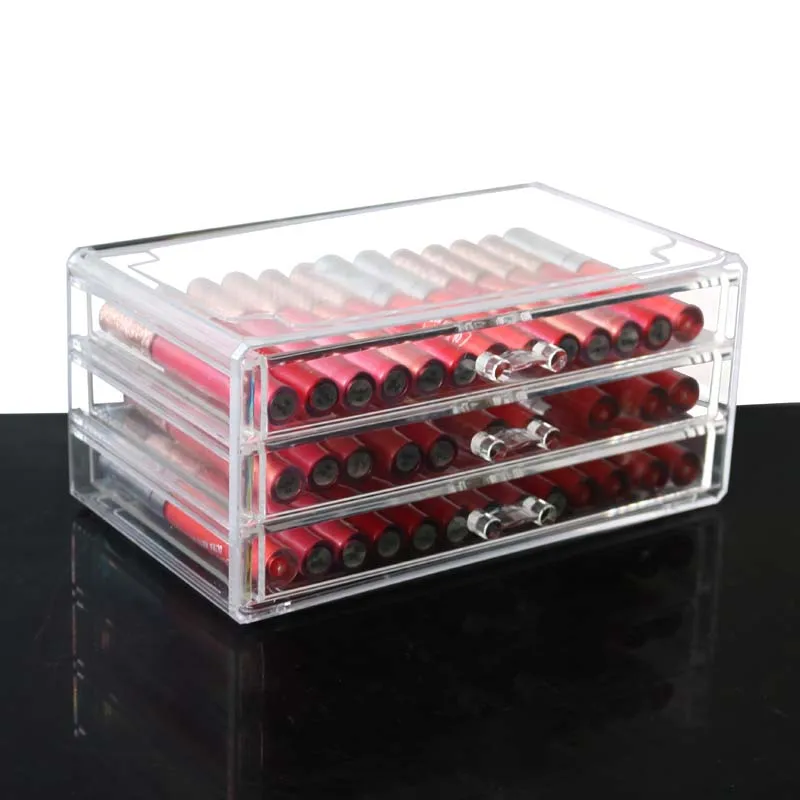 

Cosmetic storage box acrylic desktop finishing box drawer type skin care products lipstick lip gloss lip glaze storage box