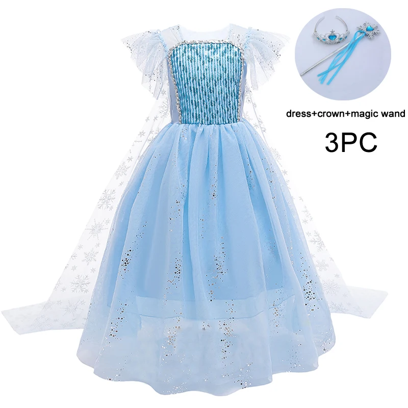

MQATZ Cosplay Costume Set Party frocks TV&Movie Girls Princess Elsa 2 Girl Dress BX1700
