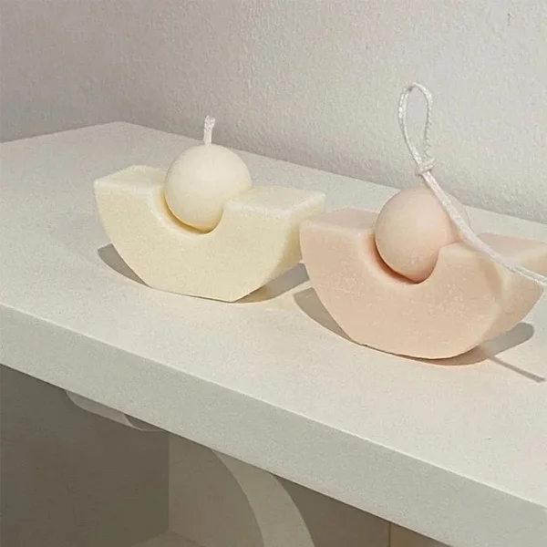 

Z730 Geometric semicircle spherical candle mould Home decoration, Random