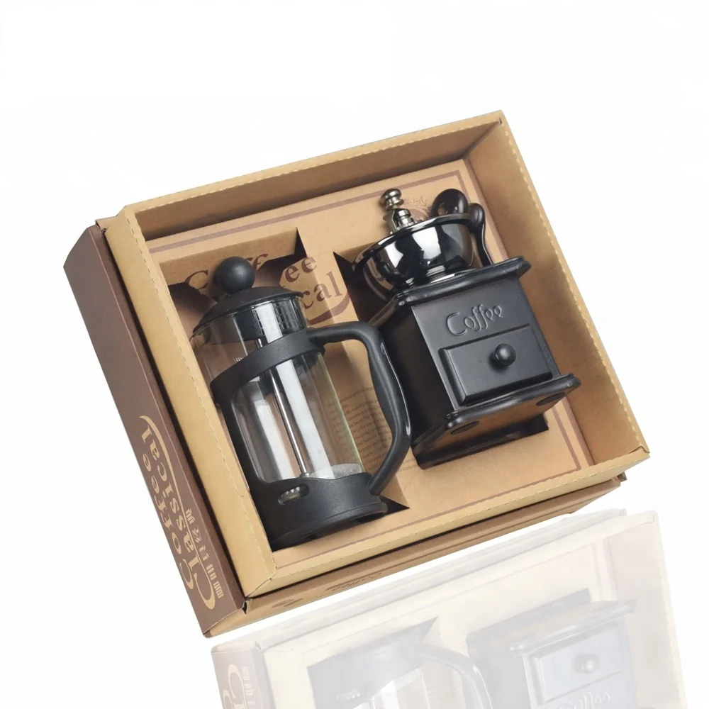 

Ecocoffee T1000 Amazon Hot Sellings Espresso Coffee Maker Set French Press Coffee Grinder Gift Boxes