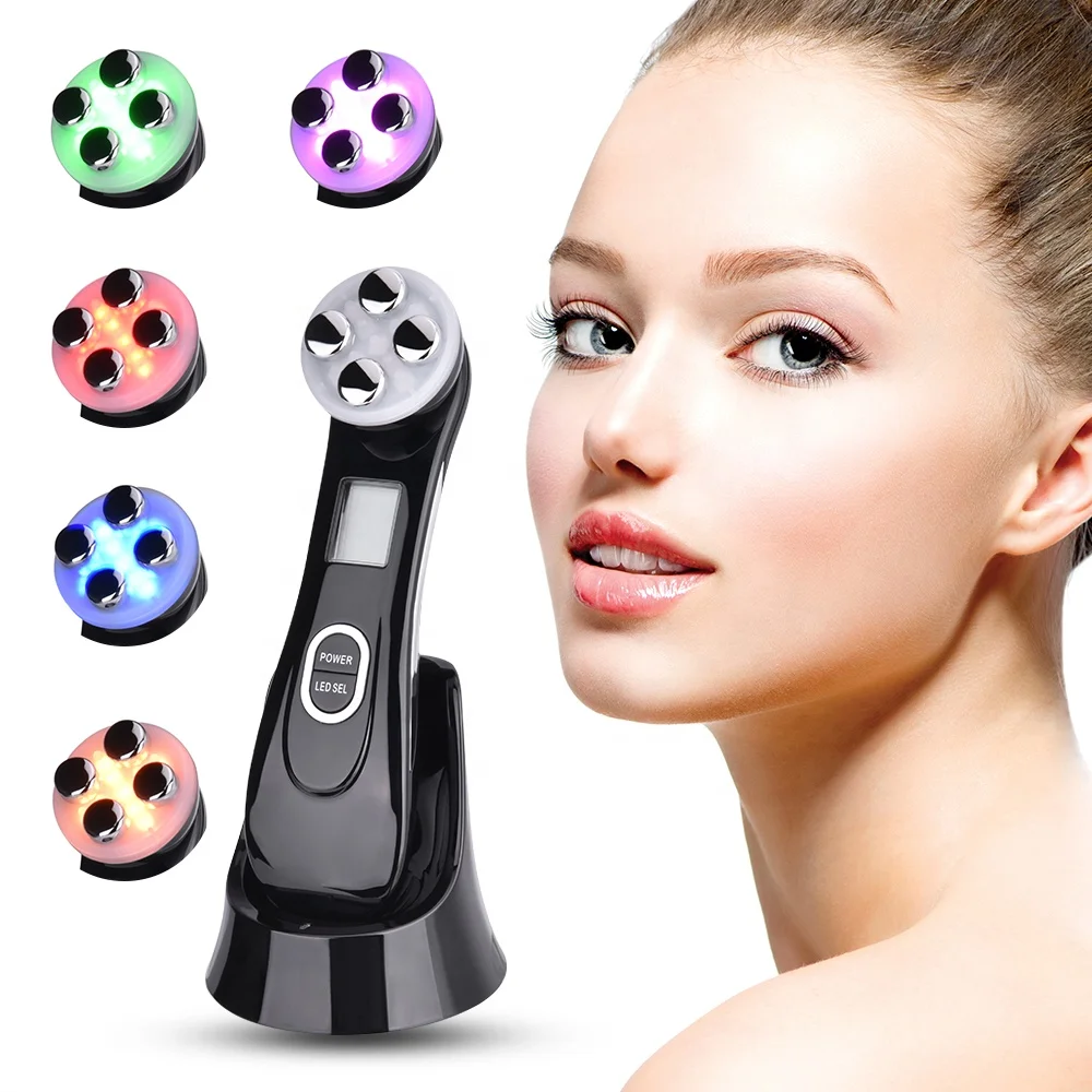 

2021 Wholesale Dropshipping Black Phototherapy Smart Electronic Facial Care Beauty EMS RF Beauty Devices