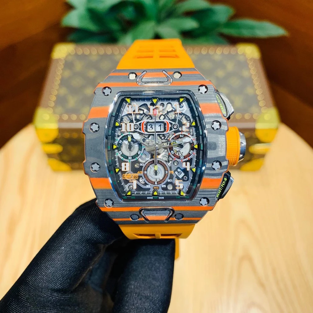 

RM11-03 luminous carbon fiber case 7750 chronograph mechanical movement F1watch