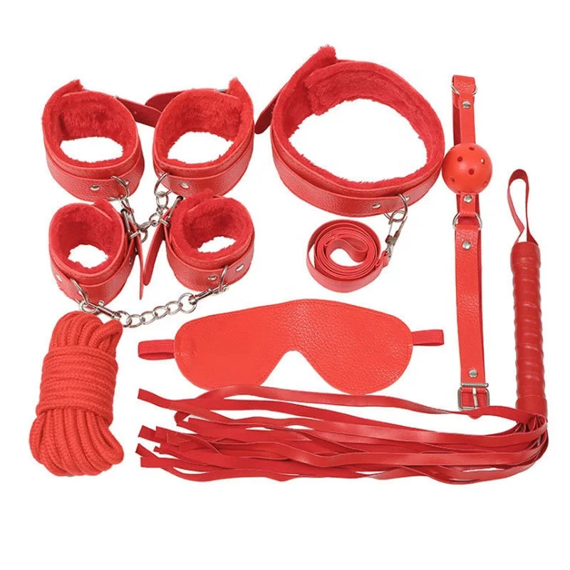 

Erotic Roleplay Kits Adult Sex Products Fetish Sex Game Restraints Leather Hand Cuffs Patch Mouth Gag Adult SM Bondage Products