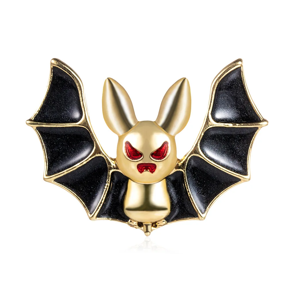 

Halloween Cute Cartoon Crystal Zinc Alloy Women Jewelry Animal Enamel Funny Fancy Bat Brooch Pin Men