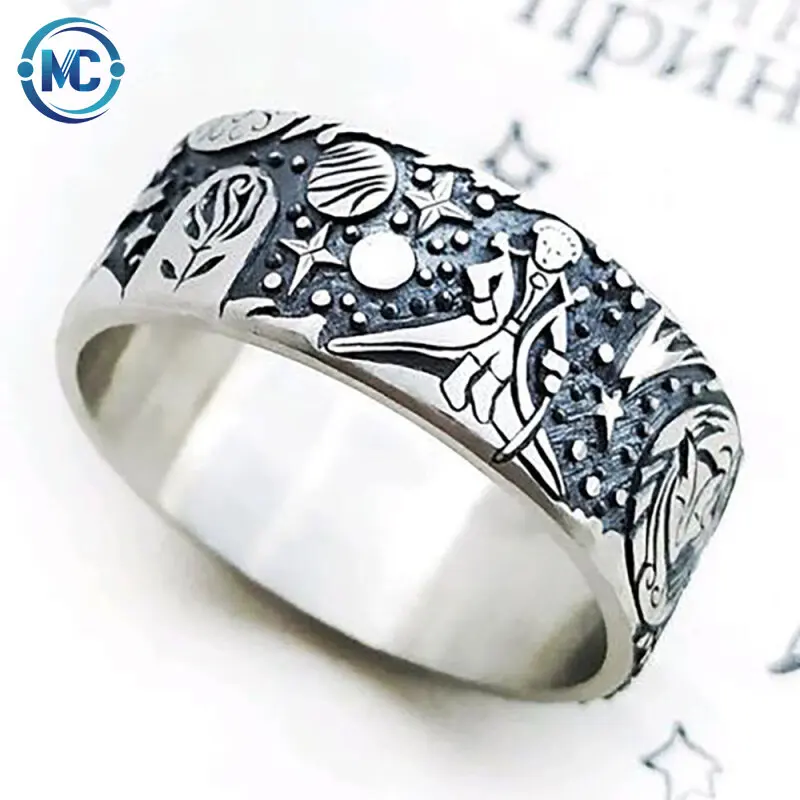 

2021 Vintage Trend Wild Story Carving Ring Simple Travel and Dating Must Have Men and Women Accessories Party Gifts