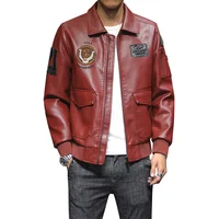 

men's motorcycle leather fleece jacket bomber jackette for men army military men's jackets coats winter wears