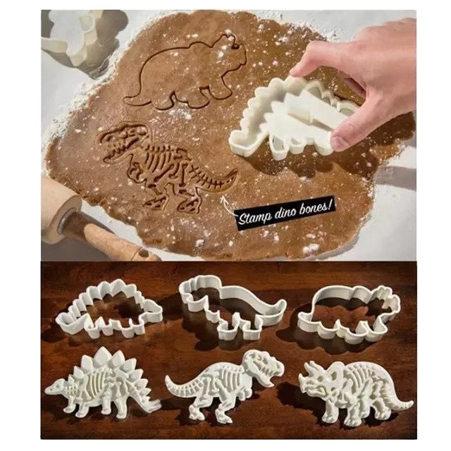 

3D Dinosaur Cookies Cutter Mold Biscuit Embossing Stamp Mould Sugarcraft Dessert Baking Silicone Mold for Sop Cake Decor Tool