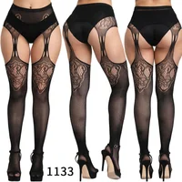 

New style black women sexy silk stockings open crotch erotic lingerie connected hollow net socks adult