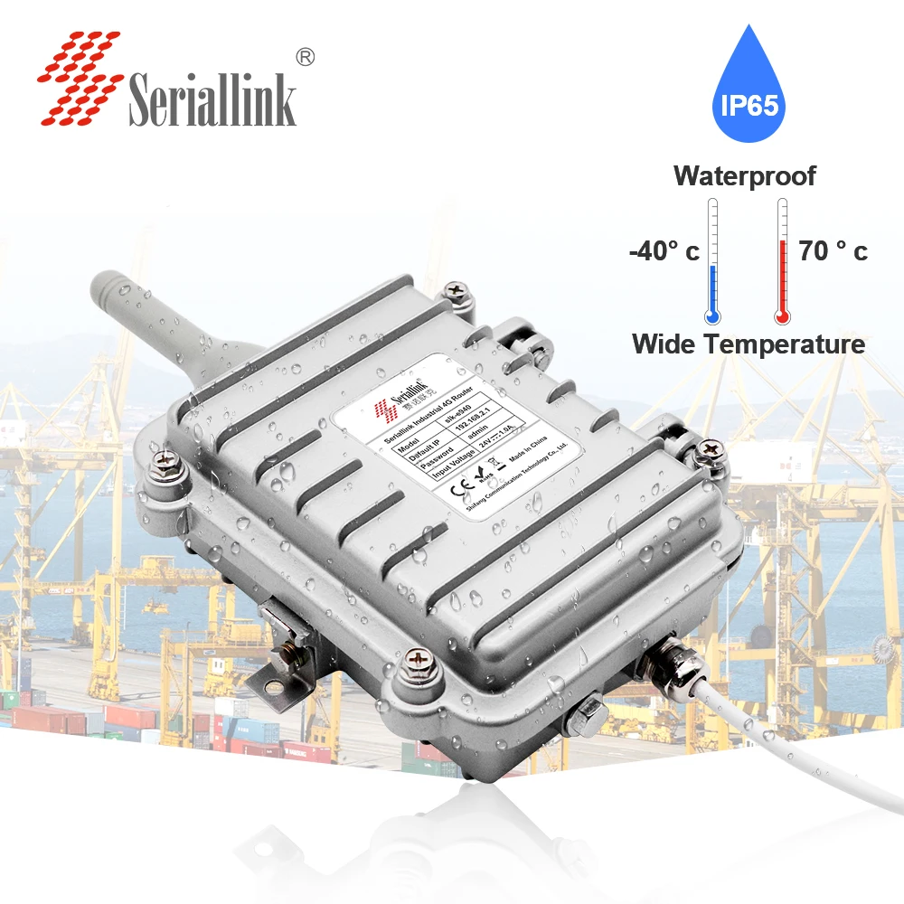 

SERIALLINK Industrial Grade Waterproof Outdoor 4G Router with POE power supply, White