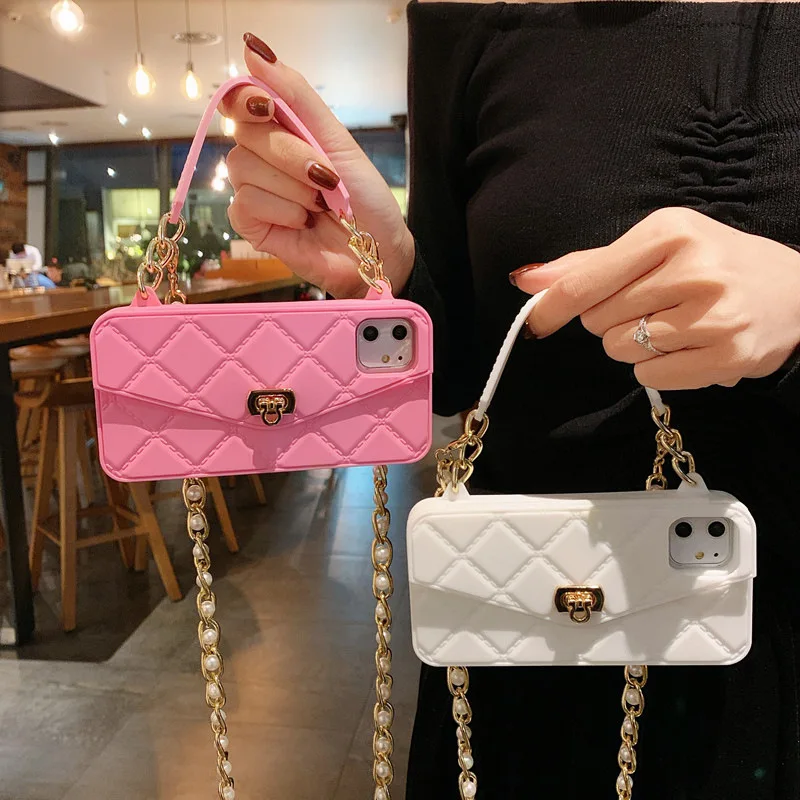 

small change wallet card holder case for apple iphone,for women girls phone case bags crossbody
