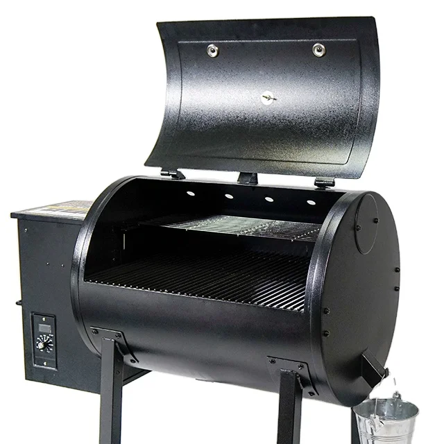 

High Quality Multi-functional Barrels Outdoor Gourmet Offset BBQ Smoker Grill Wood Pellet, Black