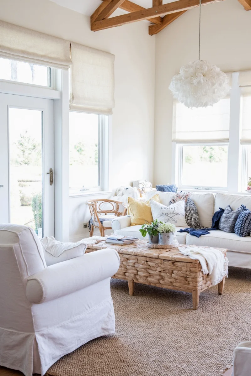 Beadboard Wall in Family Room
