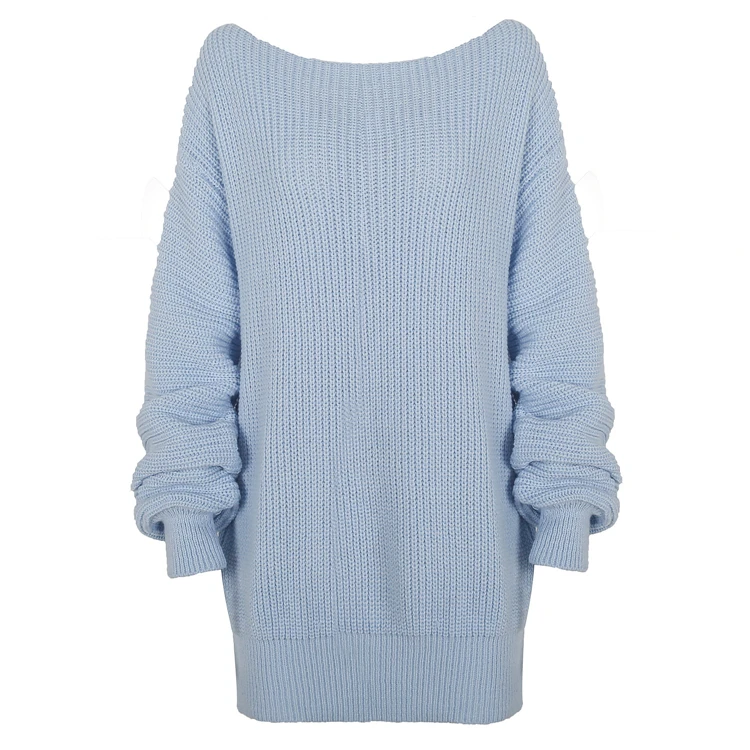 Fashion Casual Women Lady Jumper Oversized Sweaters Knitted dress sexy off The shoulder knit