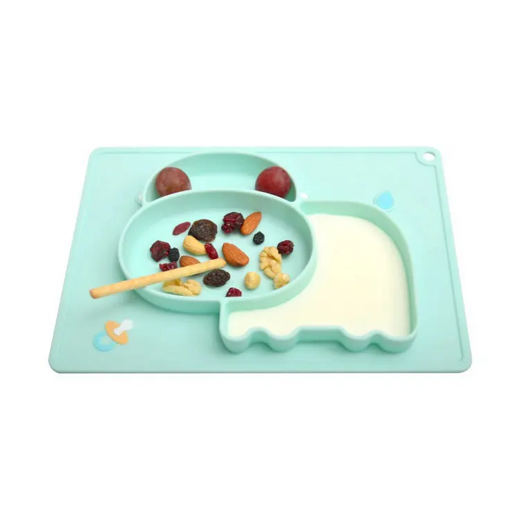 

Amazon top seller 2021 silicone plate for kids Baby silicone plate with sucker at the bottom