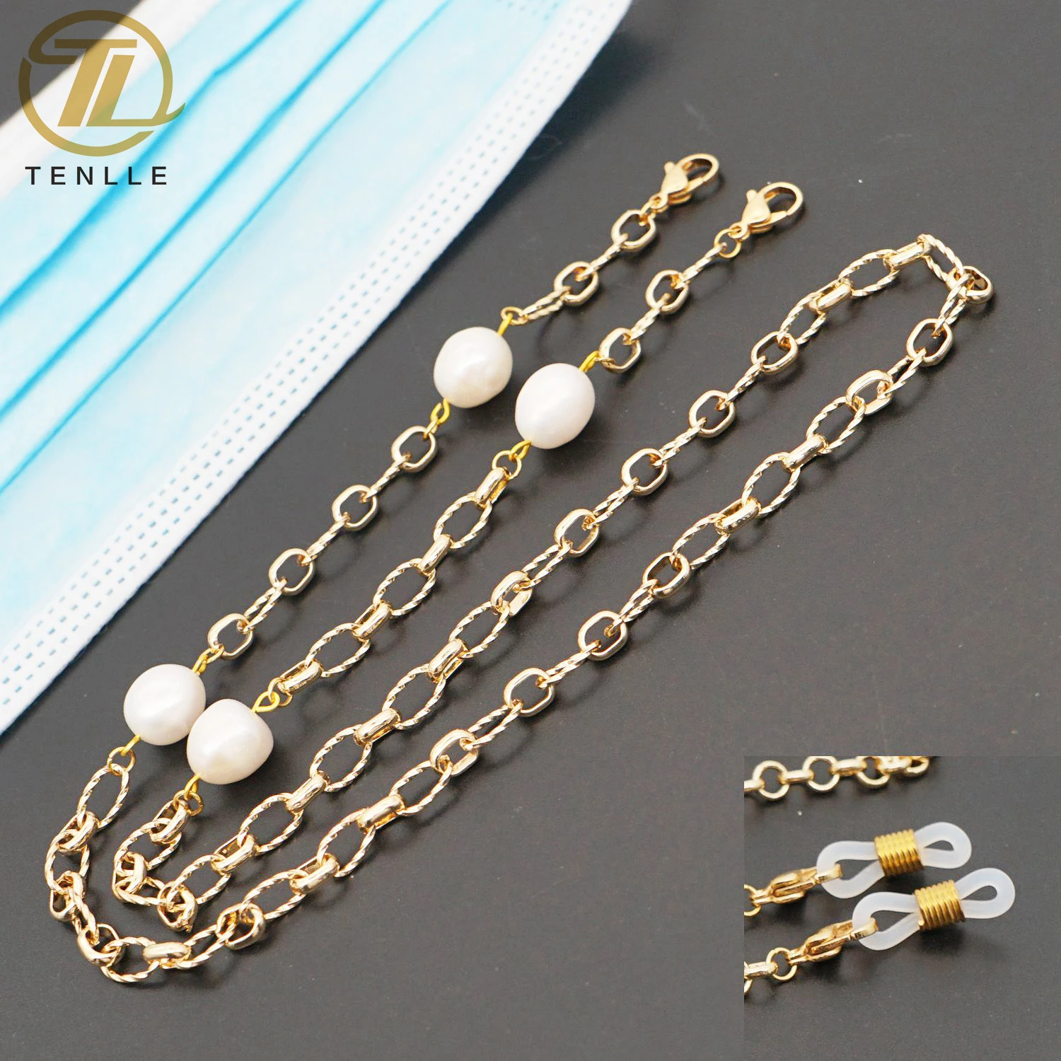 

Facemask Gold-plated Eyeglass Glasses Chains Sunglasses Necklace Metal Eyewear Cord Holder Anti-slip Chain Glasses Pearl Lanyard