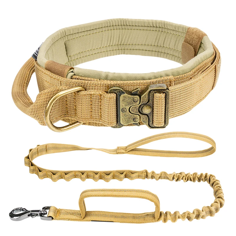 

Wholesale Custom Design Printed Logo Retractable Neoprene Padded Army Military Tactical Dog Collar Harness Leash Set With Handle, Black,khaki,dark gray