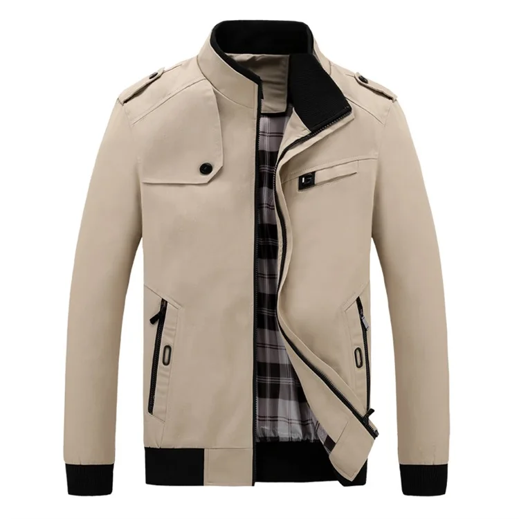 

Spring Autumn Men's Bomber Jackets Casual Male Outwear Windbreaker Stand Collar Jacket Mens Baseball Slim Coats, Black/khaki/army green/navy