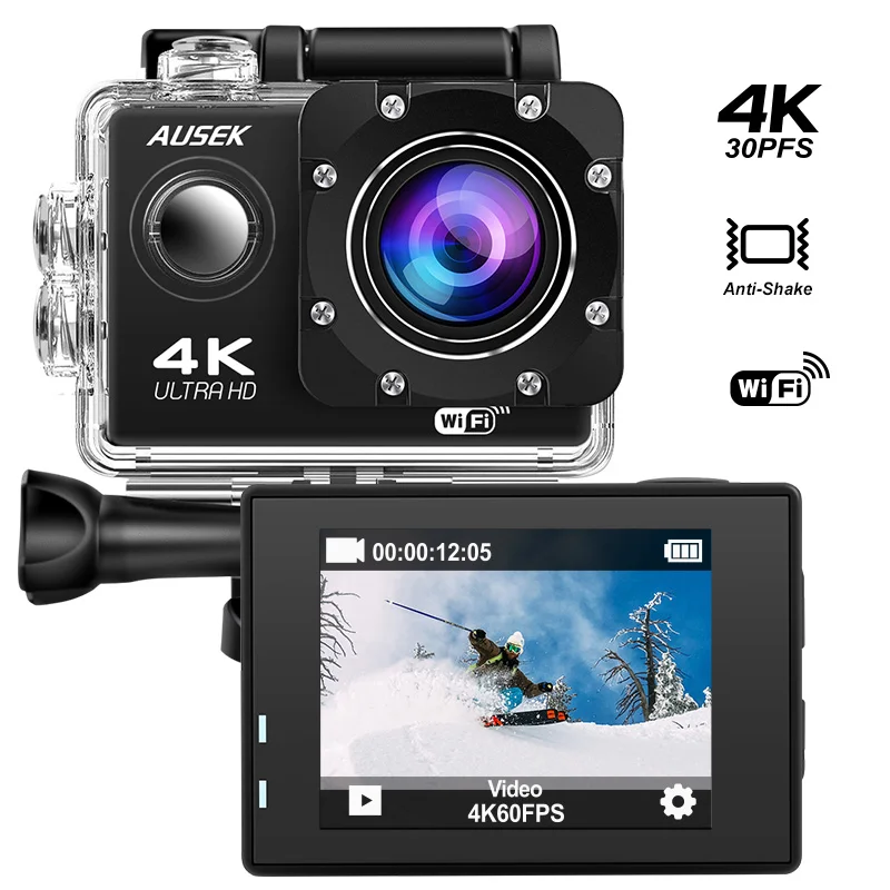 

Action Camera 1080P Sports Camera HD 2.0 Inch Action Cam Go Pro Waterproof Black