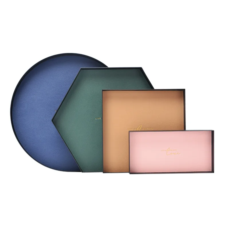 

Tray Geometric Nordic Style Pad Metal Wrought Iron Storage Tray Cosmetics Customized Metal Tray For Home Office