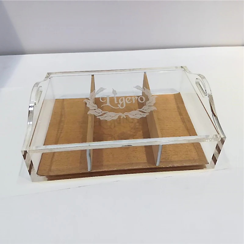 

Custom transparent acrylic plexiglass humidor With Handle, Customized color