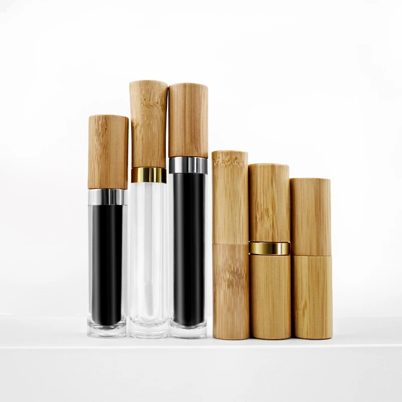 

Empty bamboo lip balm tubes lipstick