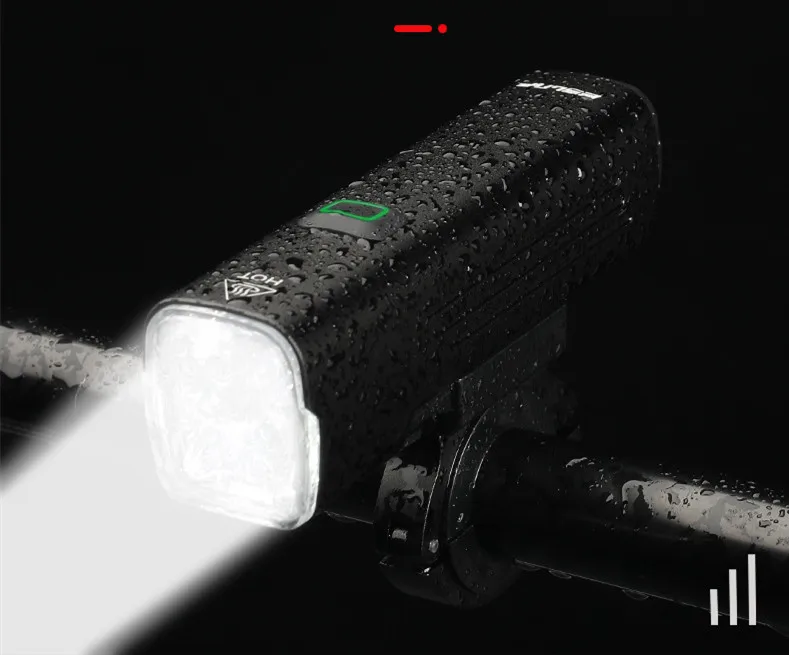 

High Quality LED Waterproof 1000 Lumen 4800mah Usb Rechargeable Bike Night Ride Light Led Front Flashlight Bicycle Light, Black
