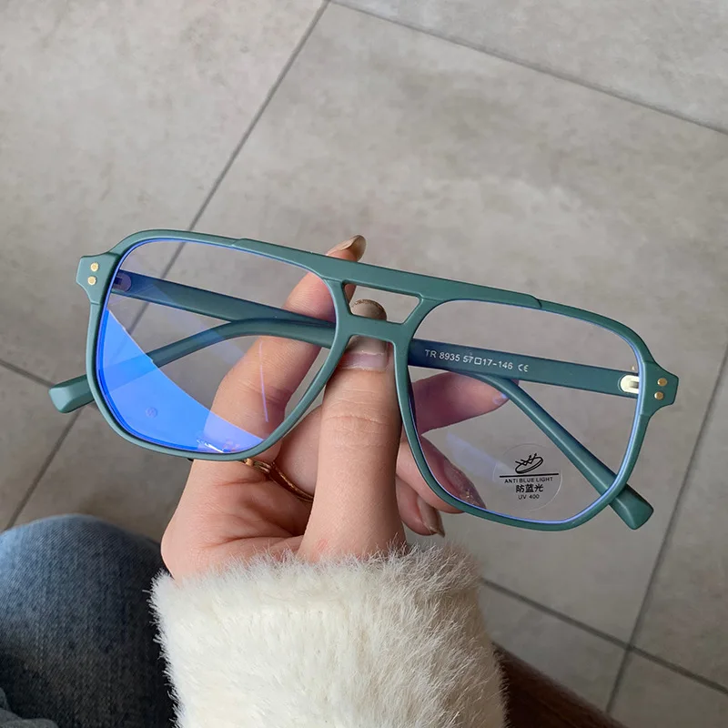 

2021 Anti Blue Light TR90 Retro Rivets Macaron Glasses Frames Women Fashion Men Optical Computer Glasses