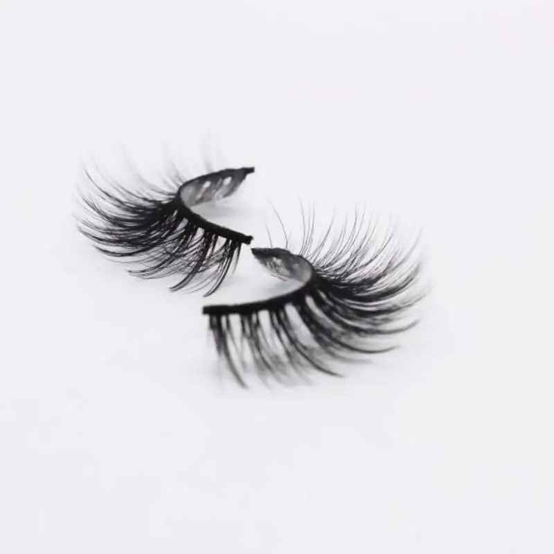 

Private label wholesale individual 18mm 3d synthetic human hair fluffy eyelashes