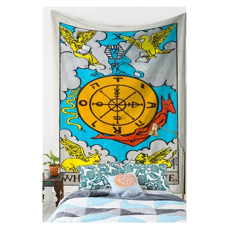 

Factory customized European and American color tarot tapestry printed blanket background cloth