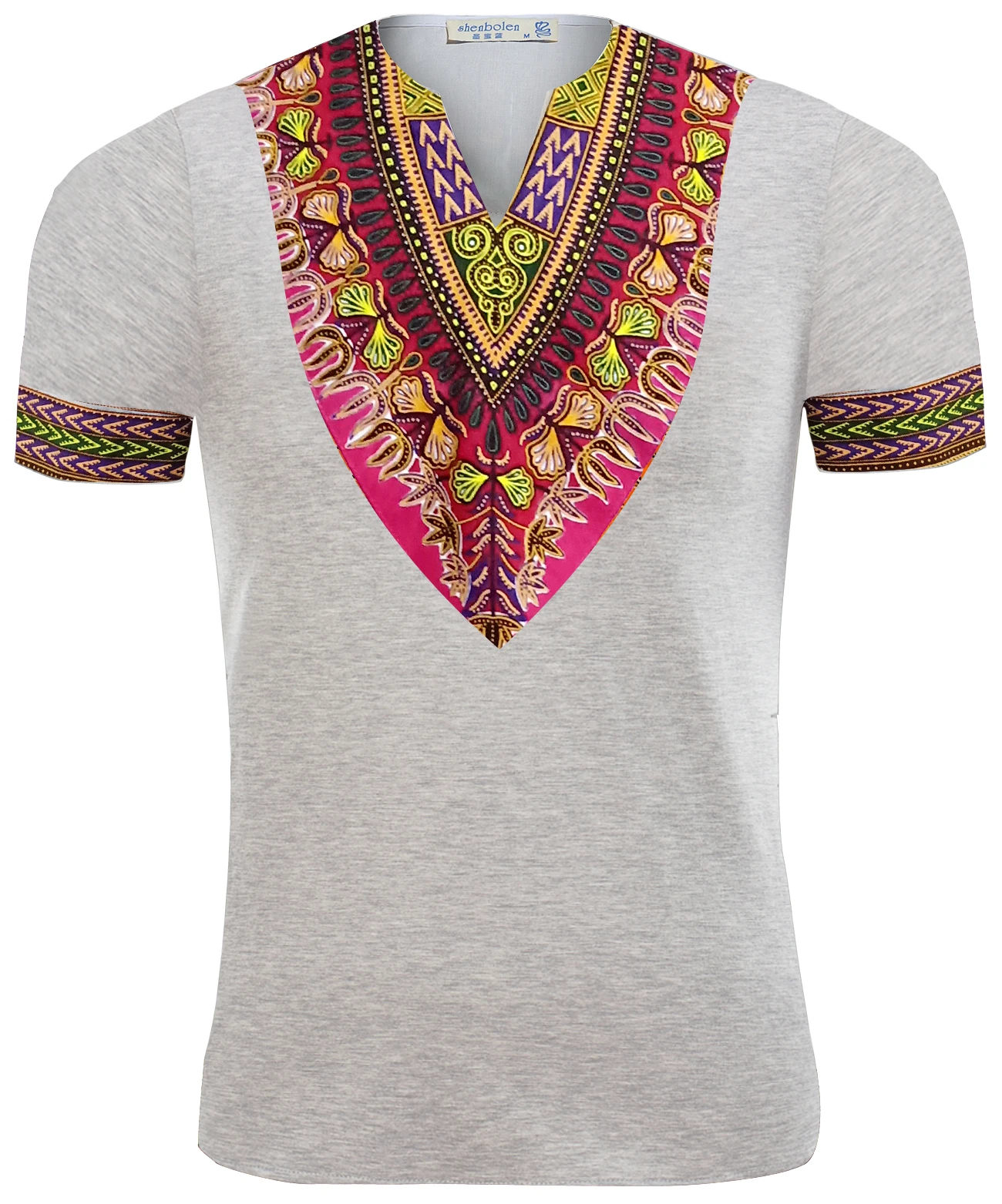 

Comfortable Summer T Shirt Short Sleeves Men African Dashiki Shirts Direct Sale African Men Big Size Clothing, As picture