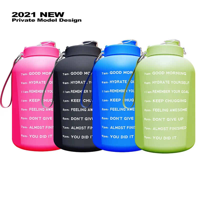 

Free Sample One 1 Gallon Large Capacity Water Bottle Motivational Time Marker Sports Water Bottle with Comtom Logo, Customized color