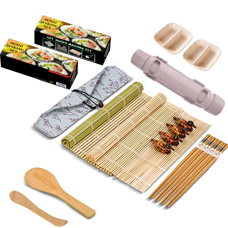 

Amazon Hot Sale 16 pcs DIY Seaweed Rice Roll Tool High Quality Sushi Making Kit, Black, white