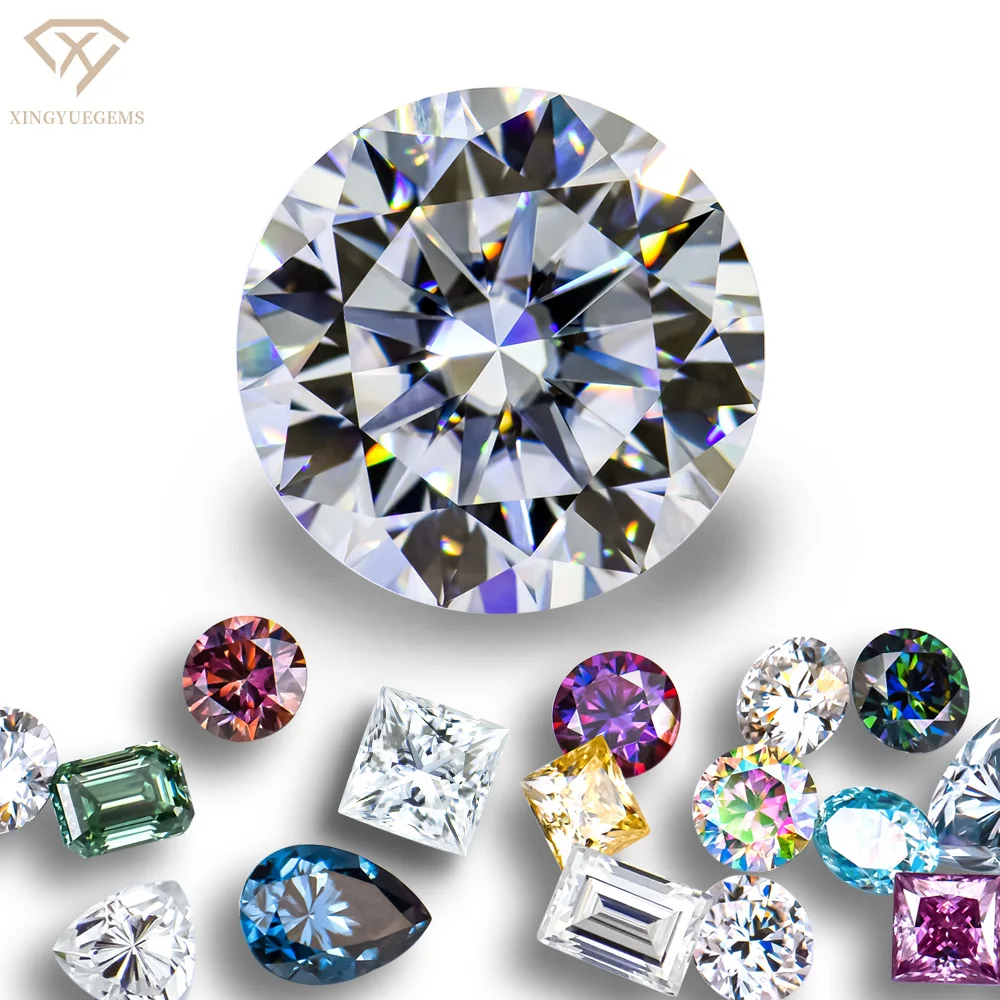 

Xingyue gemston manufacturer wholesale 0.7-18 mm round D EF GH color white vvs gra certified diamond stones loose moissanite
