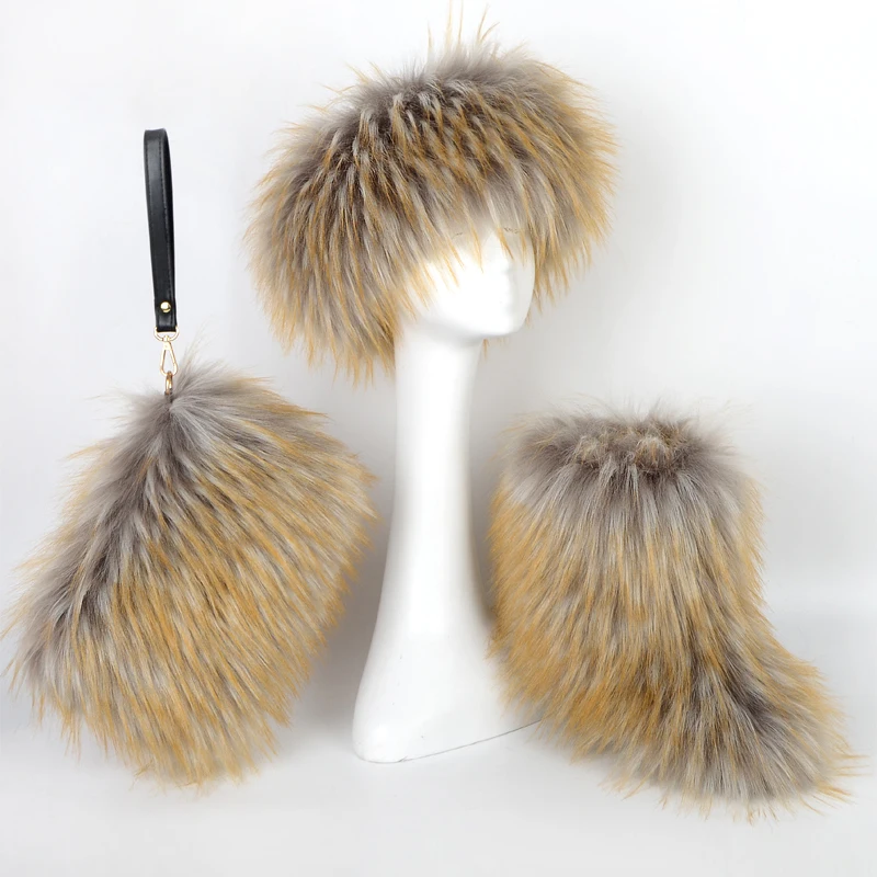 

Fashion lady personality hat handbag and boots for winter, Mixed colors