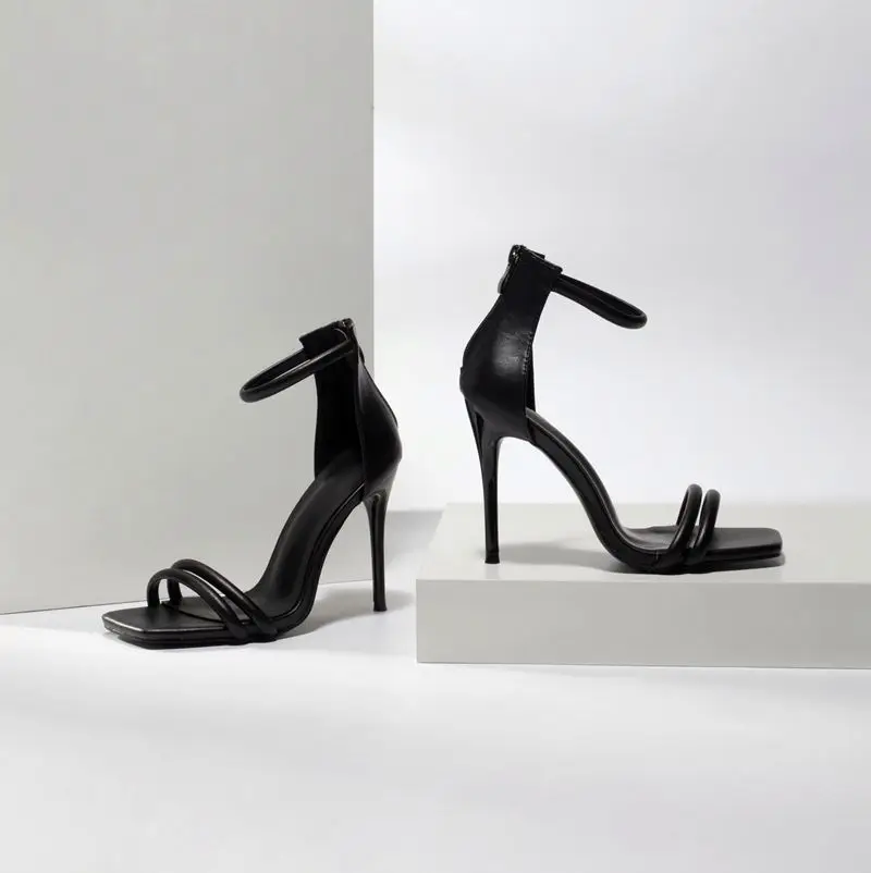 

SPL0084 Sandals Heel Sandals Shoes New 2021 Summer Sexy Female for Women Silver Super High (8cm-up) Thin Heels Daily Life CN;ANH