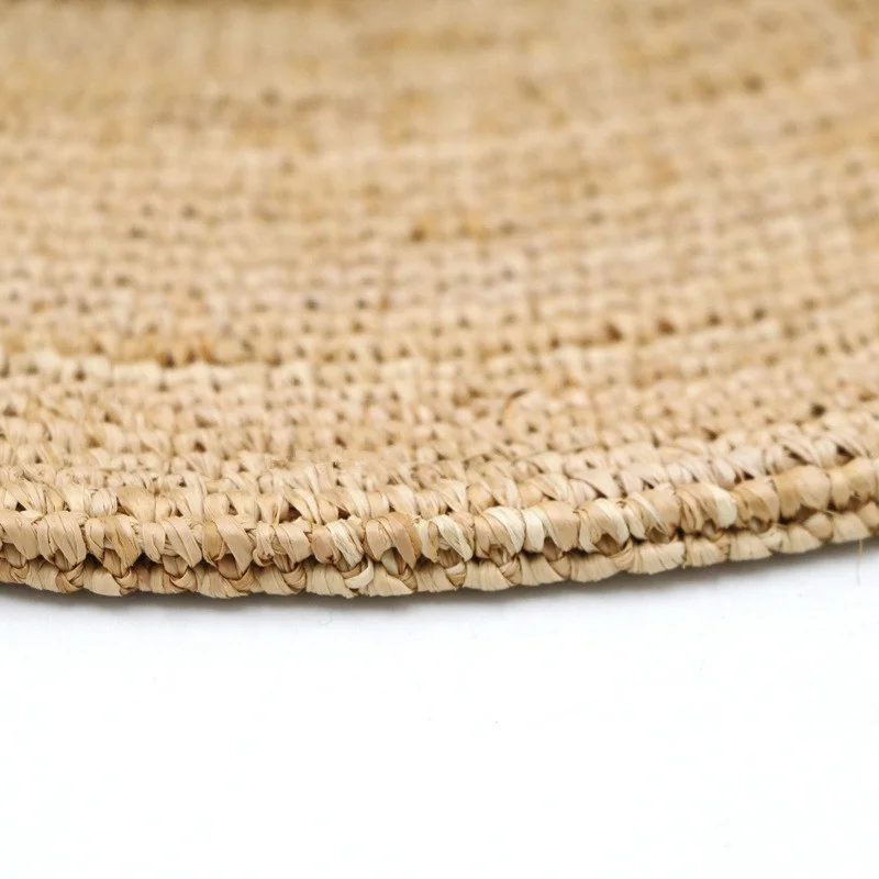 Custom Packable Deluxe Hand Crocheted Raffia Panama Summer Sun Women